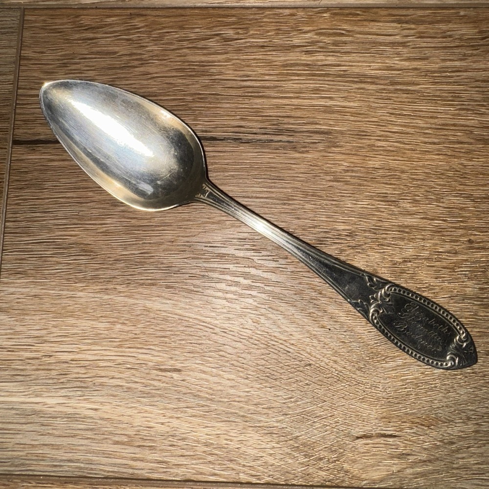 James Mix Jr Sterling Silver Spoon Antique Victorian Beaded Floral Handle c1870s